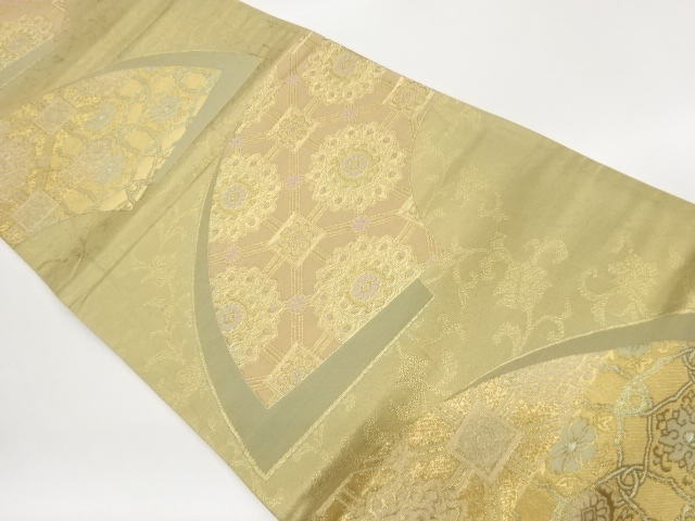 JAPANESE FUKURO OBI / WOVEN FLOWER ARABESQUE